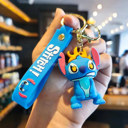 Anime Characters Keychain Set - Mickey Mouse, Minnie, Lilo & Stitch - for Kids, Car Pendant - Lusy Store LLC