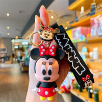 Anime Characters Keychain Set - Mickey Mouse, Minnie, Lilo & Stitch - for Kids, Car Pendant - Lusy Store LLC
