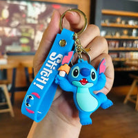 Anime Characters Keychain Set - Mickey Mouse, Minnie, Lilo & Stitch - for Kids, Car Pendant - Lusy Store LLC