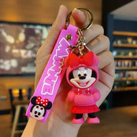 Anime Characters Keychain Set - Mickey Mouse, Minnie, Lilo & Stitch - for Kids, Car Pendant - Lusy Store LLC