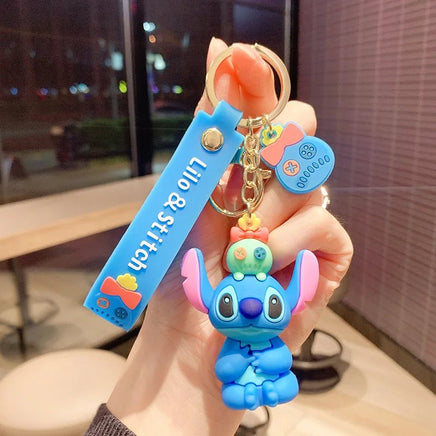 Anime Characters Keychain Set - Mickey Mouse, Minnie, Lilo & Stitch - for Kids, Car Pendant - Lusy Store LLC