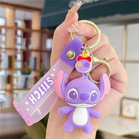 Anime Characters Keychain Set - Mickey Mouse, Minnie, Lilo & Stitch - for Kids, Car Pendant - Lusy Store LLC