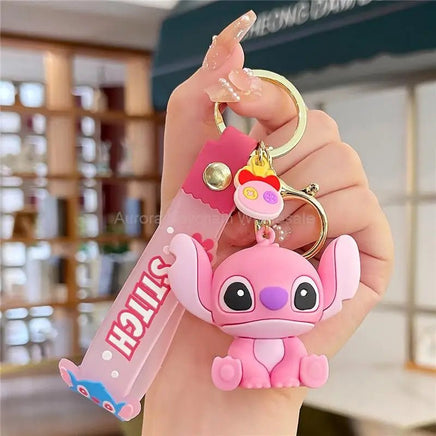 Anime Characters Keychain Set - Mickey Mouse, Minnie, Lilo & Stitch - for Kids, Car Pendant - Lusy Store LLC