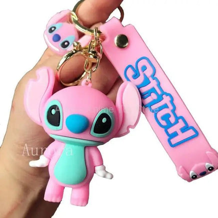 Anime Characters Keychain Set - Mickey Mouse, Minnie, Lilo & Stitch - for Kids, Car Pendant - Lusy Store LLC
