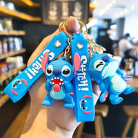 Anime Characters Keychain Set - Mickey Mouse, Minnie, Lilo & Stitch - for Kids, Car Pendant - Lusy Store LLC