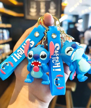 Anime Characters Keychain Set - Mickey Mouse, Minnie, Lilo & Stitch - for Kids, Car Pendant - Lusy Store LLC
