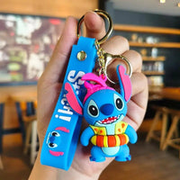 Anime Characters Keychain Set - Mickey Mouse, Minnie, Lilo & Stitch - for Kids, Car Pendant - Lusy Store LLC