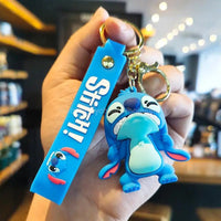 Anime Characters Keychain Set - Mickey Mouse, Minnie, Lilo & Stitch - for Kids, Car Pendant - Lusy Store LLC