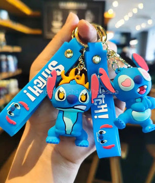 Anime Characters Keychain Set - Mickey Mouse, Minnie, Lilo & Stitch - for Kids, Car Pendant - Lusy Store LLC