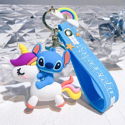 Anime Mickey Keychain Stitch and Minnie, perfect for hanging on bags, keys, or as a couple's gift - Lusy Store LLC