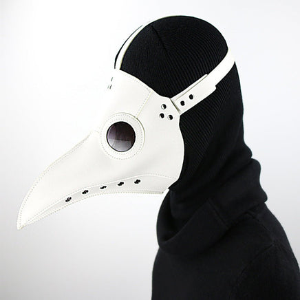 Authentic European and American Plague Doctor Mask for Halloween Costume White