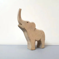 Lusy Store LLC Wooden Animal Figures Handcrafted Elephant Lion Giraffe Toys Toys