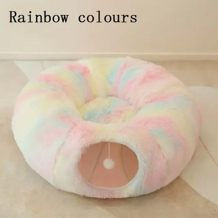 Lusy Store LLC 2 In 1 Round Tunnel Cat Beds Pets