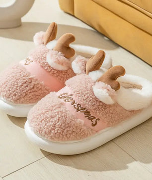 Thick Sole Christmas Deer Slippers