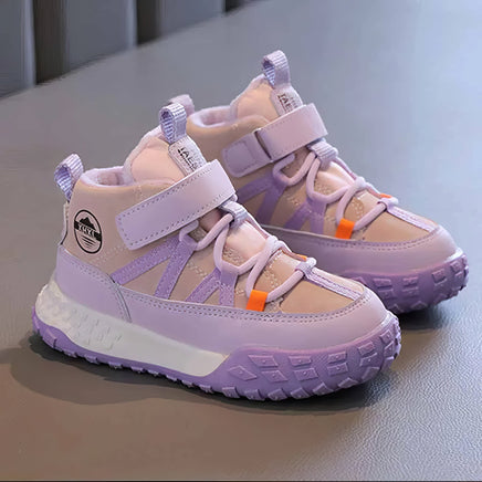 Baby boy shoes - Plush cashmere warm lined casual shoes Purple