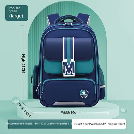 Baby Burden Relief Spine Protection Primary School Student Schoolbag Large Capacity Lightweight Children Backpack Sapphire Blue Green Big