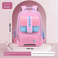 Baby Burden Relief Spine Protection Primary School Student Schoolbag Large Capacity Lightweight Children Backpack Pink Large