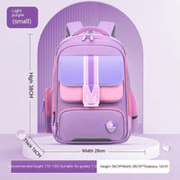 Baby Burden Relief Spine Protection Primary School Student Schoolbag Large Capacity Lightweight Children Backpack Small Size In Purple
