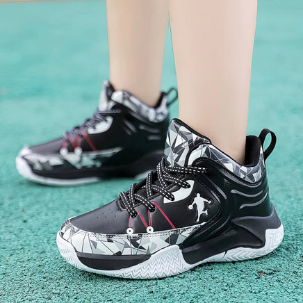 Basketball shoes - High-quality outdoor comfortable sports shoes - Luxury sneakers for kids Black