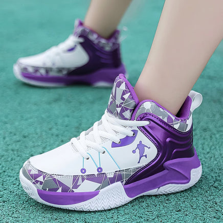 Basketball shoes - High-quality outdoor comfortable sports shoes - Luxury sneakers for kids Purple