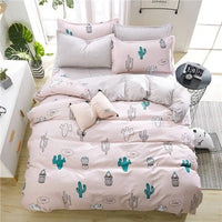 Beautiful 4-Piece Bed Linen Set Cactus pattern