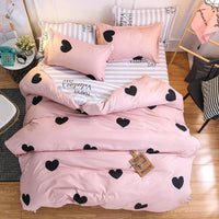 Beautiful 4-Piece Bed Linen Set Pink