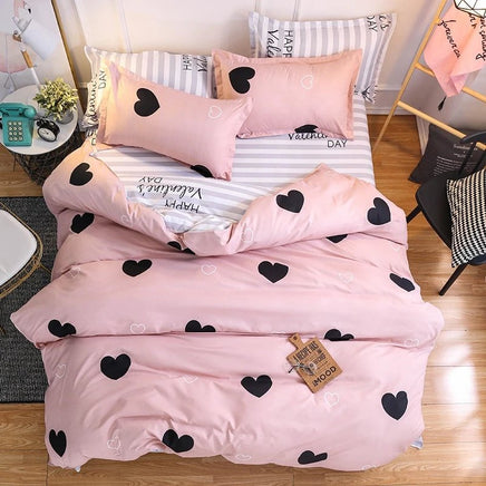 Beautiful 4-Piece Bed Linen Set Pink