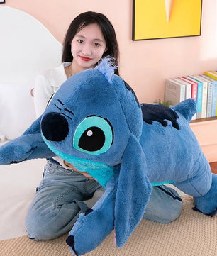 Blue Stitch Plush Long Pillow Toy - Perfect for Girls' Sleepovers and Birthday Gifts - Lusy Store LLC