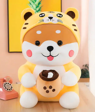 Boba Drinking Shiba Plush Toy - Lusy Store LLC