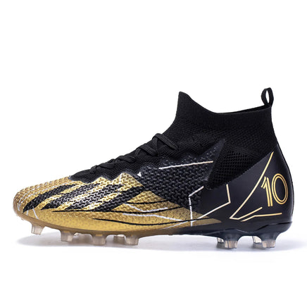 Boys baseball cleats - High quality professional soccer shoes - Outdoor cleats anti-slip Black
