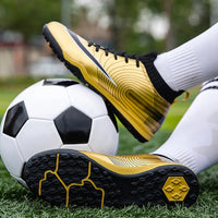 Boys baseball cleats - Kids boys football shoes professional - Golden shoes cleats sport sneakers - Lusy Store LLC