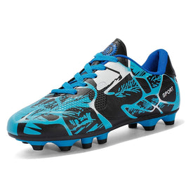 Boys baseball cleats - Kids long spikes football - Outdoor grass cleats Blue