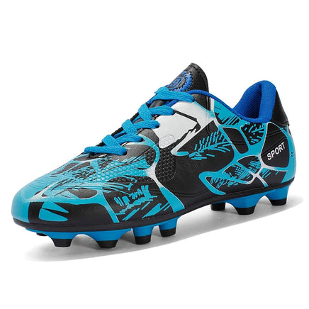 Boys baseball cleats - Kids long spikes football - Outdoor grass cleats Blue