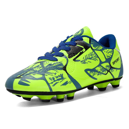 Boys baseball cleats - Kids long spikes football - Outdoor grass cleats Green