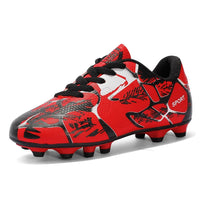 Boys baseball cleats - Kids long spikes football - Outdoor grass cleats Red