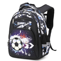 Boys' Football Elementary School Backpack Single Football Black