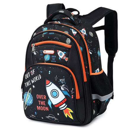 Boys' Football Elementary School Backpack Black Space