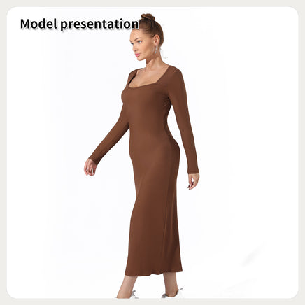 Lusy Store Women's Fashion Simple Solid Color Dress Dresses