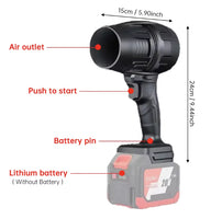 1000W Handheld Turbo Fan Air Blower, Stepless Speed, 500g Thrust, Compatible with Makita Battery - Lusy Store LLC 