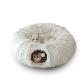 Lusy Store LLC 2 In 1 Round Tunnel Cat Beds Pets