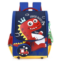 Cartoon Dinosaur Space Children's Schoolbag Backpack Red
