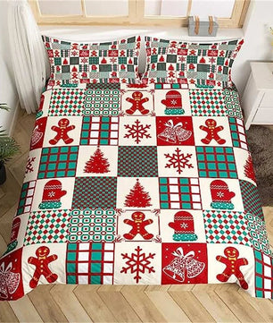 Christmas Duvet Cover Bow Pattern Comforter Covers Xmas Gift Decorations for Children - Lusy Store LLC