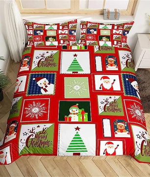 Christmas Duvet Cover Bow Pattern Comforter Covers Xmas Gift Decorations for Children - Lusy Store LLC