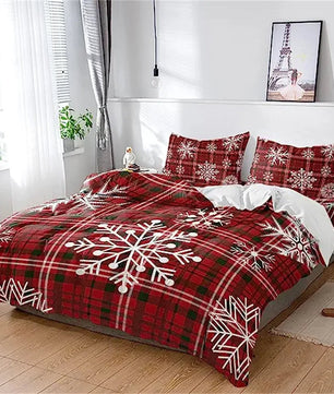 Christmas Duvet Cover Bow Pattern Comforter Covers Xmas Gift Decorations for Children - Lusy Store LLC