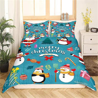 Christmas Duvet Cover Bow Pattern Comforter Covers Xmas Gift Decorations for Children 2