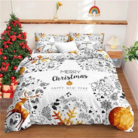 Christmas Duvet Cover Bow Pattern Comforter Covers Xmas Gift Decorations for Children 9