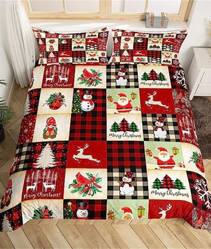 Christmas Duvet Cover Bow Pattern Comforter Covers Xmas Gift Decorations for Children - Lusy Store LLC