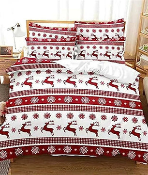 Christmas Duvet Cover Bow Pattern Comforter Covers Xmas Gift Decorations for Children - Lusy Store LLC