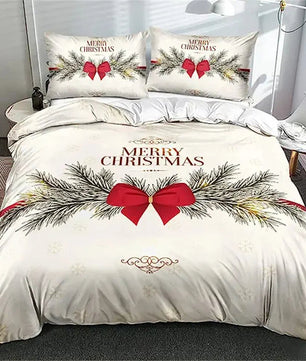 Christmas Duvet Cover Bow Pattern Comforter Covers Xmas Gift Decorations for Children - Lusy Store LLC