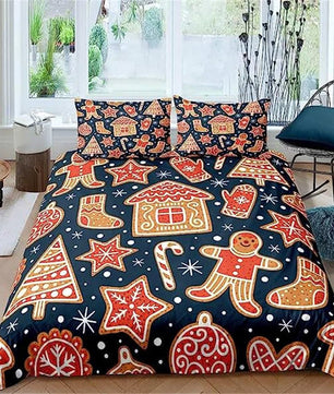 Christmas Duvet Cover Bow Pattern Comforter Covers Xmas Gift Decorations for Children - Lusy Store LLC